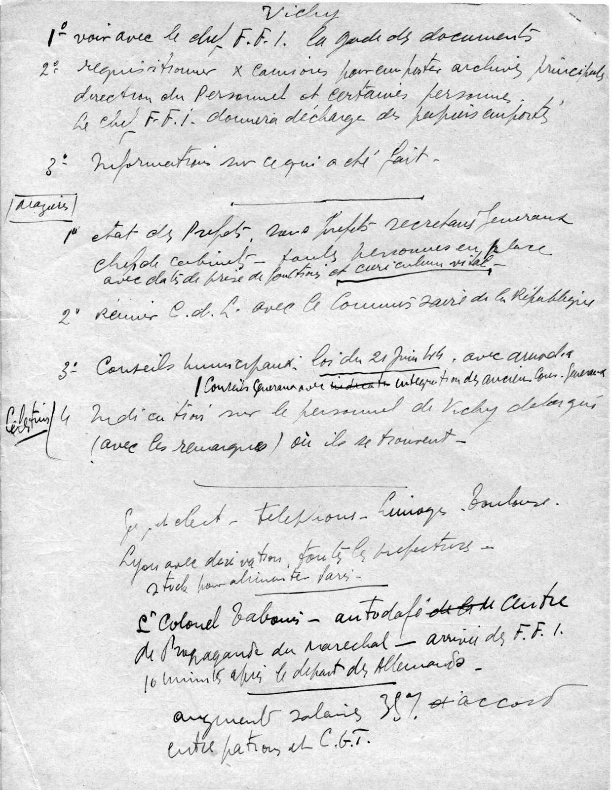 Scan original de Libération: notes manuscrites de Lazare Rachline