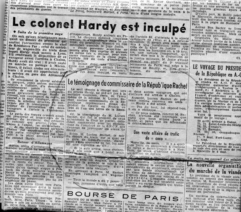 Scan original de Presse - Affaire Hardy - "Le Parisien Libéré" 