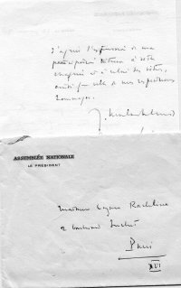 Scan original de Lettre de Jacques Chaban-Delmas à Suzanne Rachline