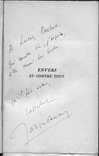 Scan original de Dédicace de Jacques Soustelle à Lucien Rachet