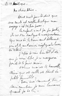 Scan original de Lettre de Lazare Rachline à sa femme Suzanne - signée Henriette