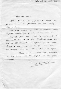 Scan original de Lettre du Colonel Passy  (A. Dewavrin)  à Lazare Rachline