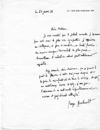 Scan original de Lettre de Georges Gombault a Suzanne Rachline