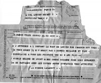 Scan original de Lettre télégramme de Pierre Lazareff à Suzanne Rachline